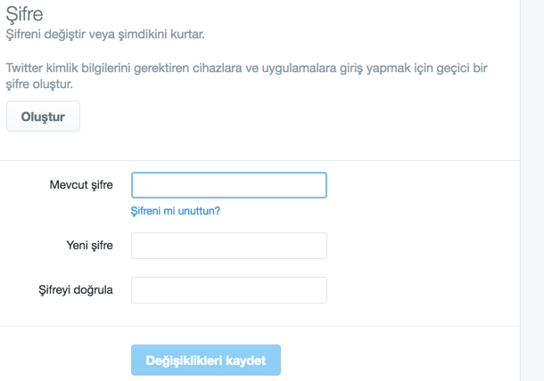 twitter-sifre-degistirme