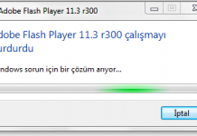 Adobe Flash Player 11.3 r300 çalışmayı durdurdu hatası
