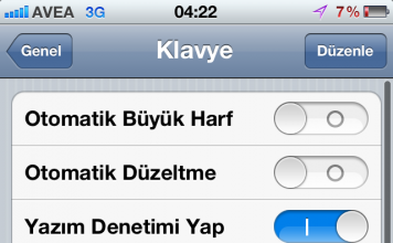 Apple İphone Otomatik Büyük Harf