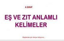 Eş Anlamlı Kelimeler-Eş Anlamlı Sözcükler