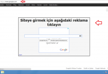Google Chrome Siteye girebilmek için aşağıdaki reklama tıklayın uyarısı
