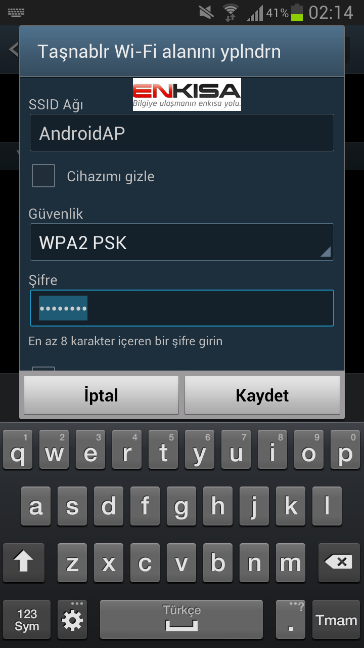 android-wifi-şifresi-değiştirme