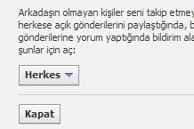 Facebook aboneler nasıl kapatılır?