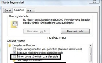 Dosya Uzantılarını Nasıl Gizleyebilirim