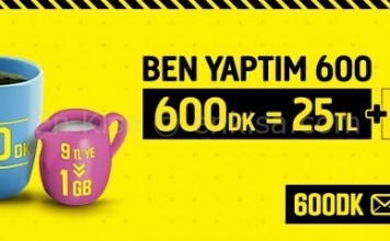 Turkcell Ben Yaptım 600 Paketi