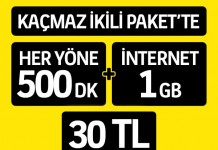 Turkcell Kaçmaz İkili Paketi Yapmak İstiyorum