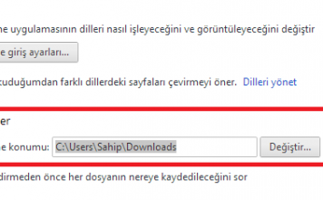 Google Chrome İndirme Klasörünü Değiştirme