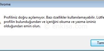 Google Chrome Profiliniz Doğru Açılamıyor Hatası