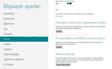 Windows 8 Fabrika Ayarlarına Geri Dönmek