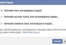 Facebook Sohbeti Nasıl Kapatılır
