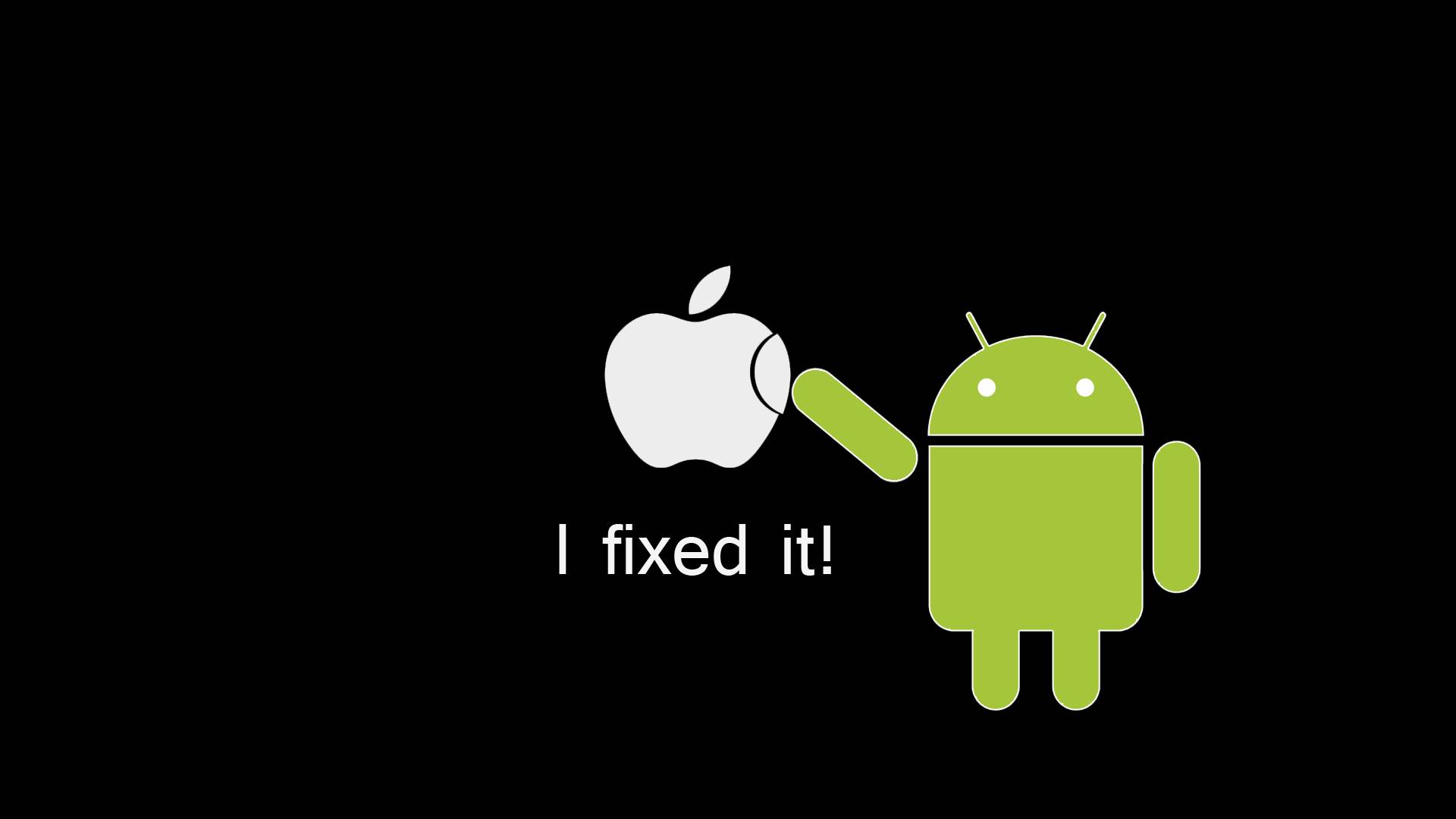 Android required. Андроид. Андроид против эпл. Андроид против айфона обои. Андроид ест яблоко.