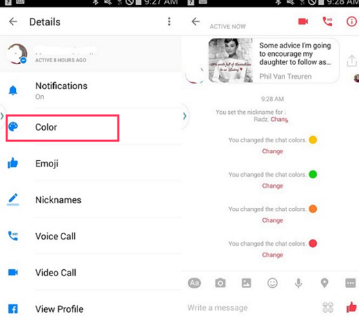 Facebook Messenger Dan Yazi Rengi Nasil Degistirilir